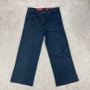 NYDJ Tummy Tuck Flare High Waisted Baggy Jeans Womens 6 Navy Blue Stretch Denim